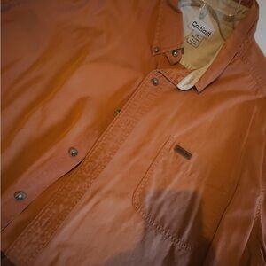 Carhartt Men's Orange button up short sleeve shirt